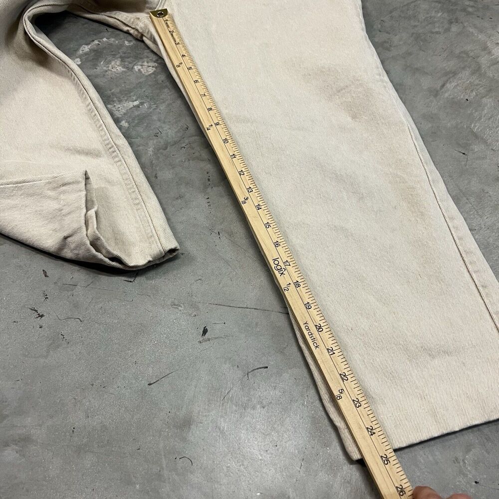 Vintage Levis Jeans Men 36x25 Beige 540 Relaxed Straight Leg Light Wash - Picture 2 of 11